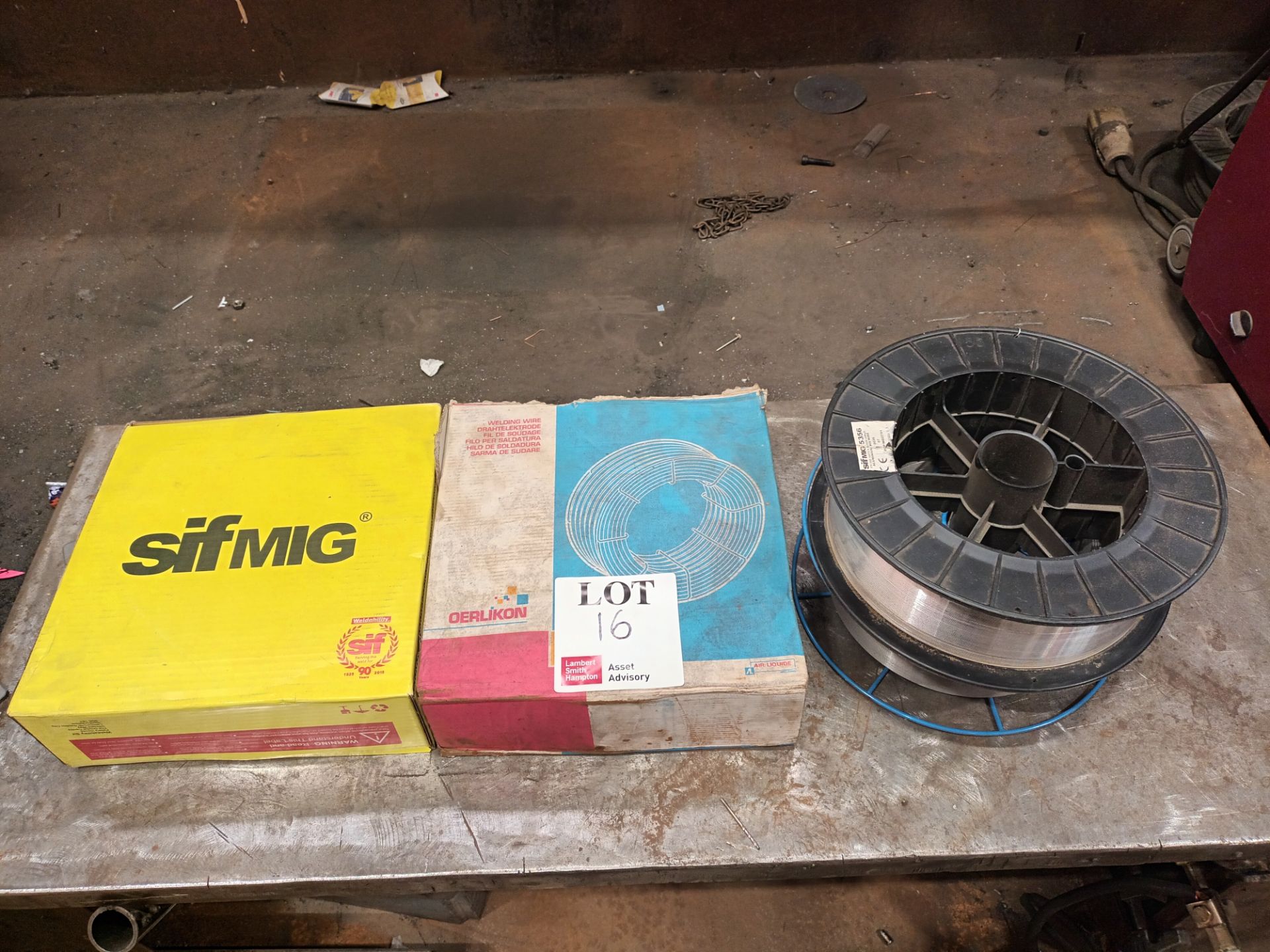 SifMig and Oerlikon welding wire and two reels of welding wire