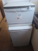 Indesit Whirlpool ICD661 compact dishwasher and Hotpoint Iced Diamond RLAV21 undercounter refrigerat