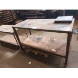 Two various steel framed tables