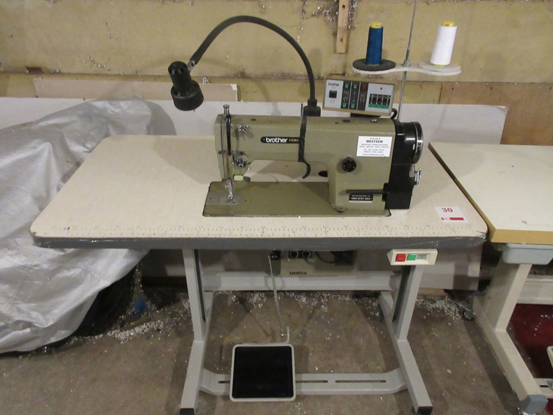 Brother Exedra DB2-B737-903 sewing machine, serial no. G7542583, with foot control