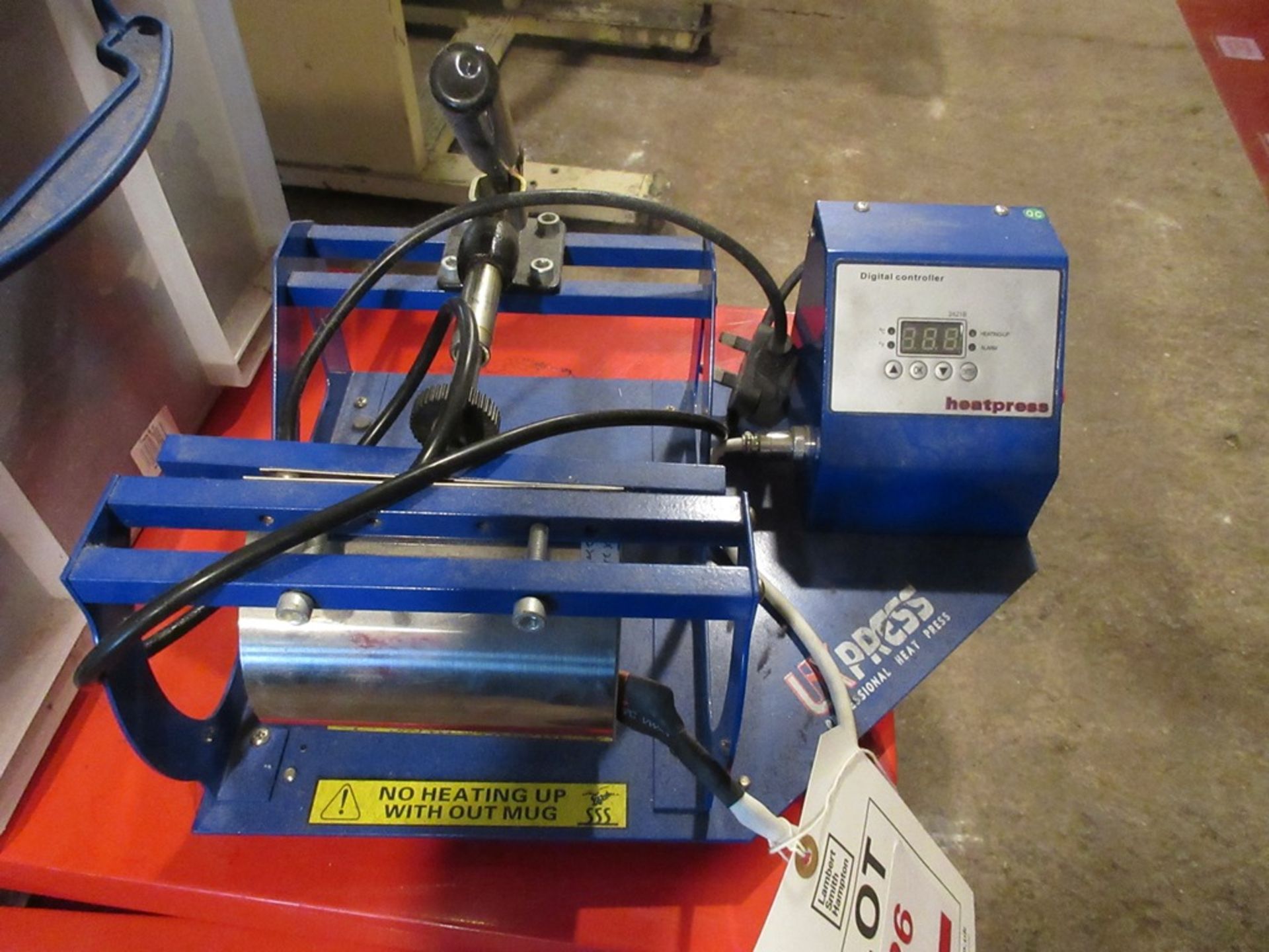 UK Press bench top mug press machine, model MP160, serial no. AP032 (2016) with digital controller