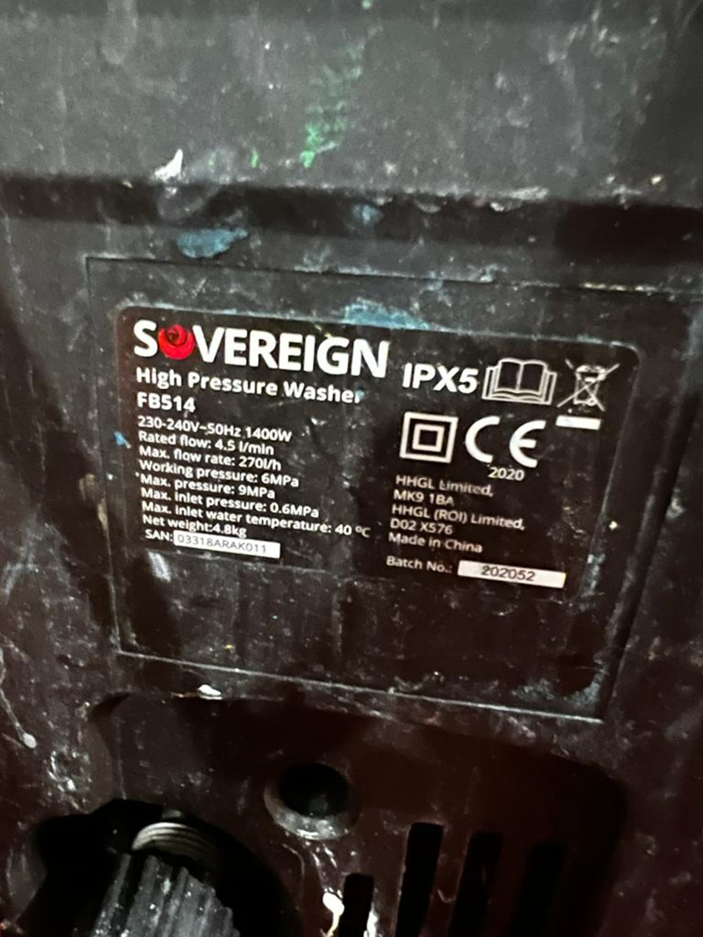 Sovereign portable high pressure washer, model FB514, 240v - Image 2 of 3