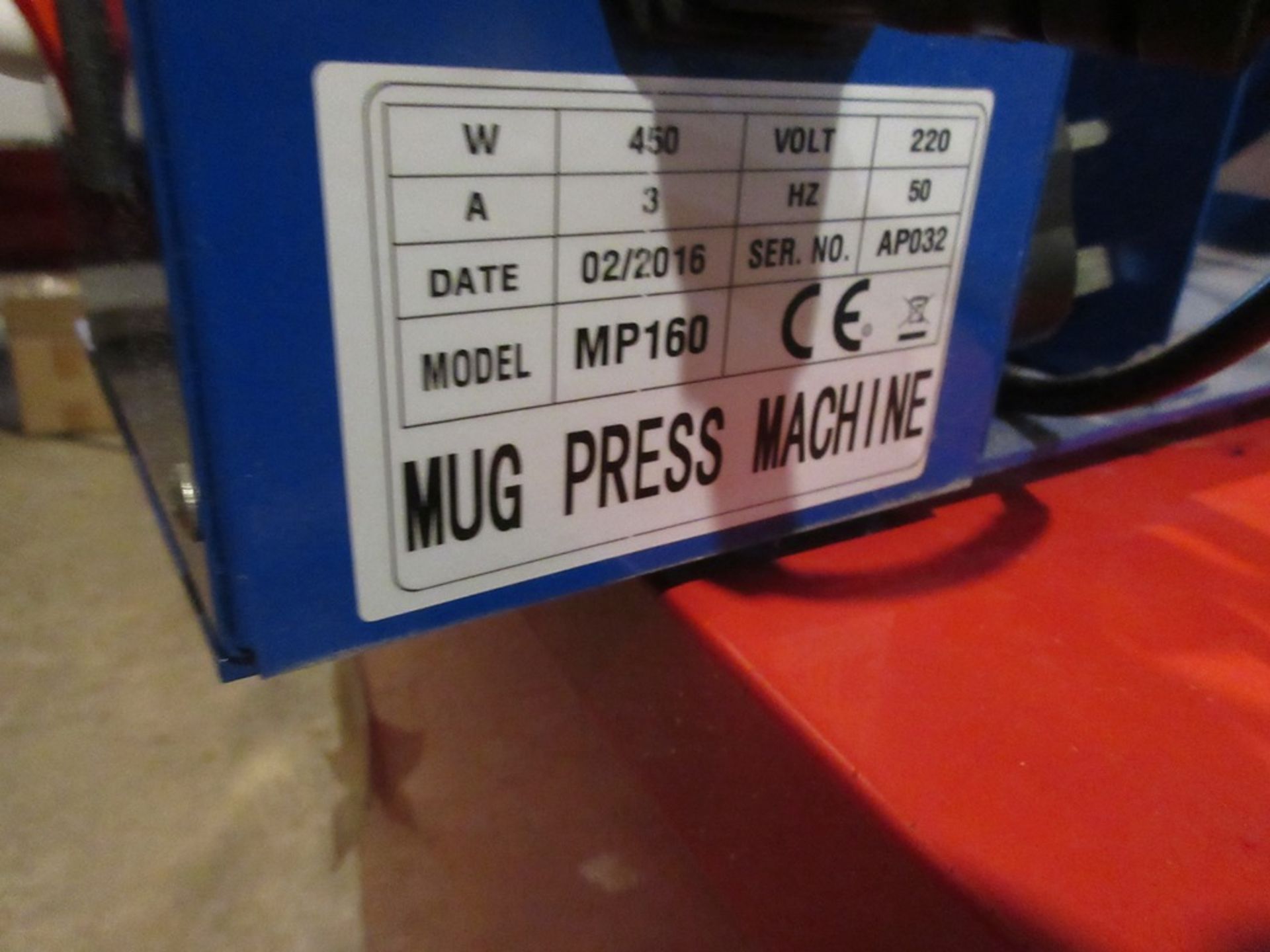 UK Press bench top mug press machine, model MP160, serial no. AP032 (2016) with digital controller - Image 4 of 5