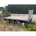 Muldon tri-axle drawbar flat bed trailer, GVW 24000 kgs, ID ref C331231 (2012) - bed in poor cond...