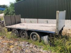 Muldon tri-axle drawbar flat bed trailer, GVW 24000 kgs, ID ref C331231 (2012) - bed in poor cond...