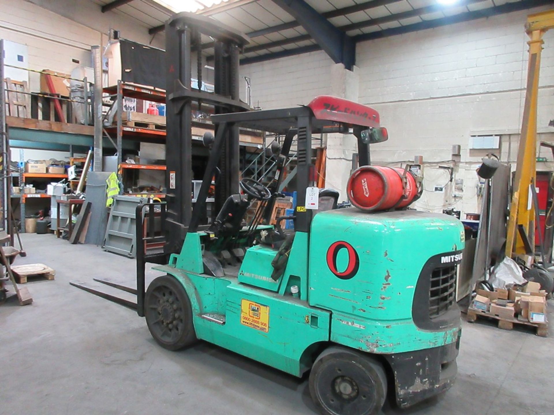 Mitsubishi FGC70KY-LP gas operated dual mast forklift truck serial no. AF89A1271 (2007) rated - Image 5 of 10