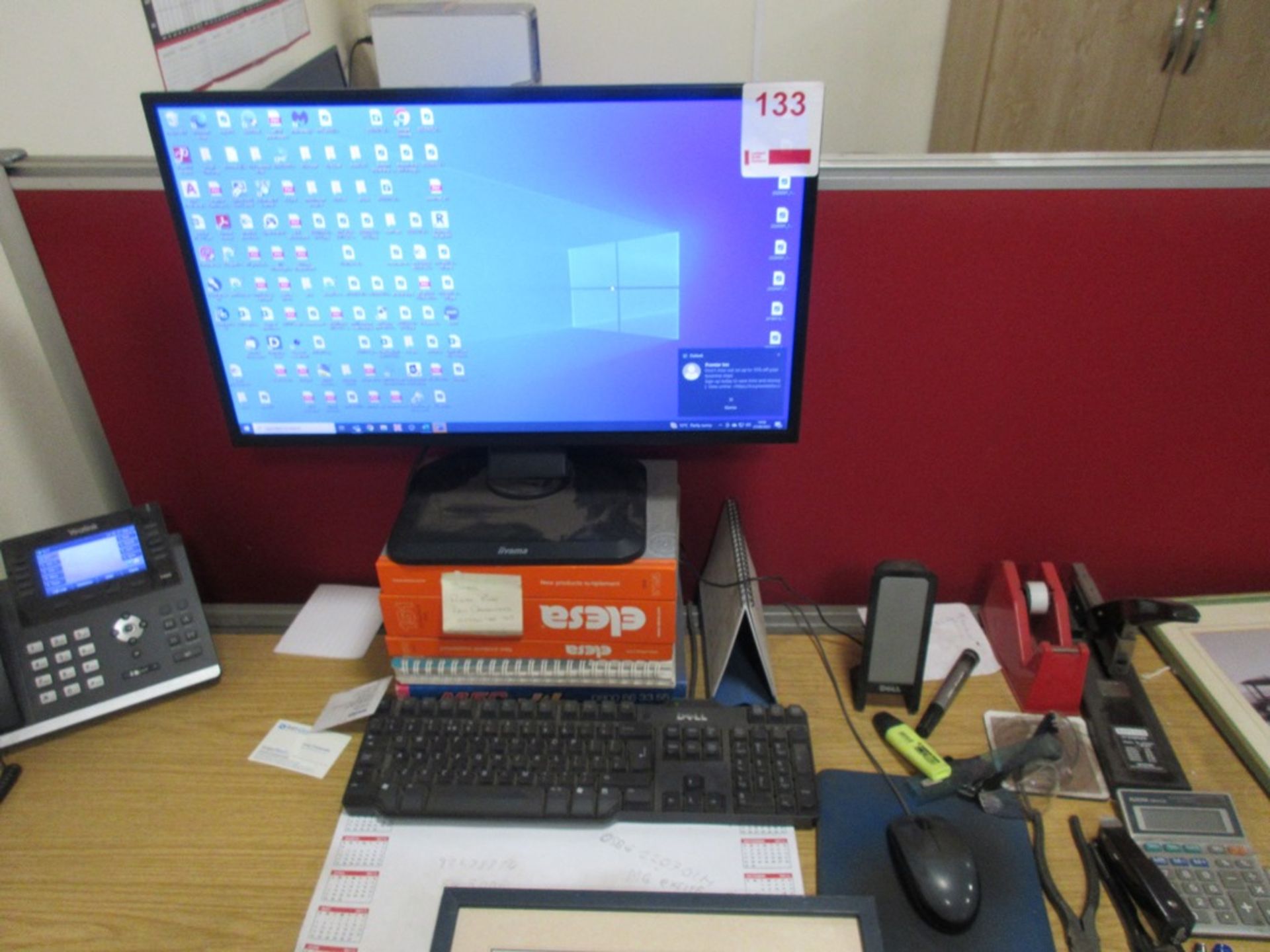 Dell Optiplex 3010 desktop PC, Ilyama flat screen monitor, keyboard, mouse