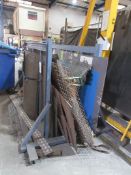 Steel framed stock stillage rack and contents, approx. 2300mm length