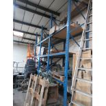 Three bays of blue boltless adjustable stores racking, approx. 1500 x 920 x 4000mm - excluding