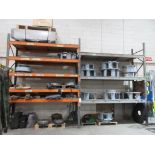 Two bays of orange & grey boltless adjustable stores racking, approx. 3000 x 920 x 3650mm -