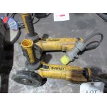 Two Dewalt DWE4206 angle grinders