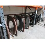 Eight assorted rotor protector plates to include: 29" 3 port top, two 800 series, 35" 6 port top,