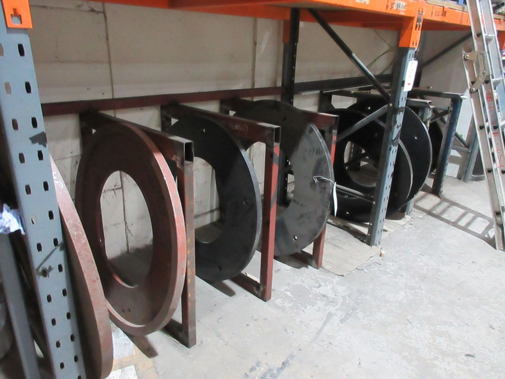 Eight assorted rotor protector plates to include: 29" 3 port top, two 800 series, 35" 6 port top,