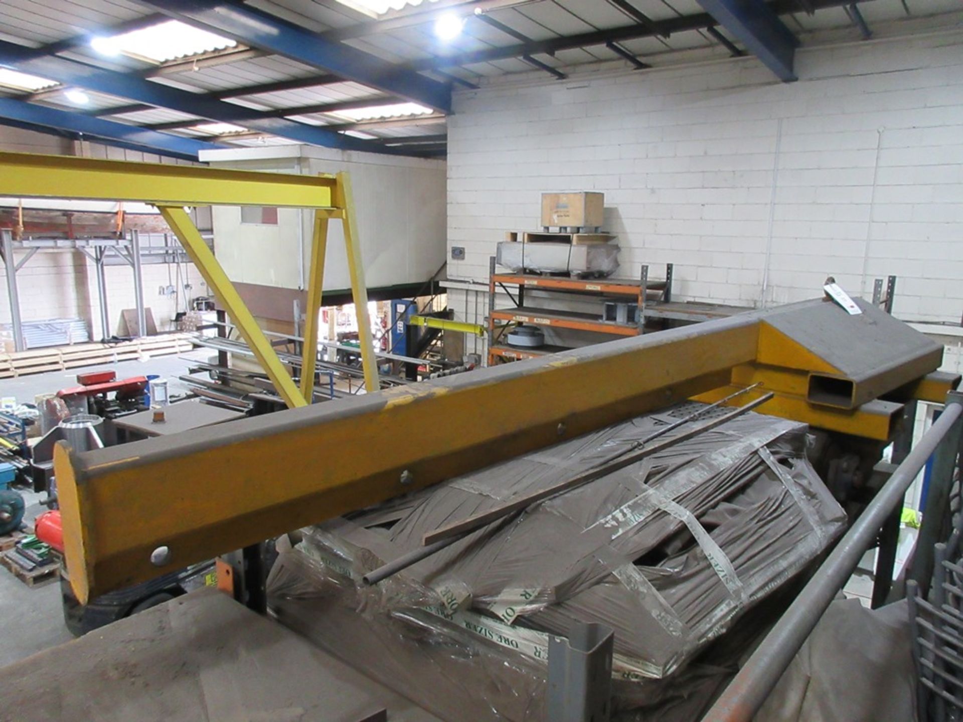 Steel framed forklift mounting lifting jib, approx. height 2.5m - Used Reserved until 12noon last
