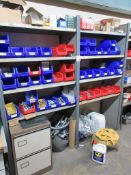 Two bays of assorted nuts, bolts and washers