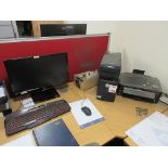 Dell Vostro 200 desktop PC, LG flat screen monitor, keyboard, mouse with Epson XP-322 printer