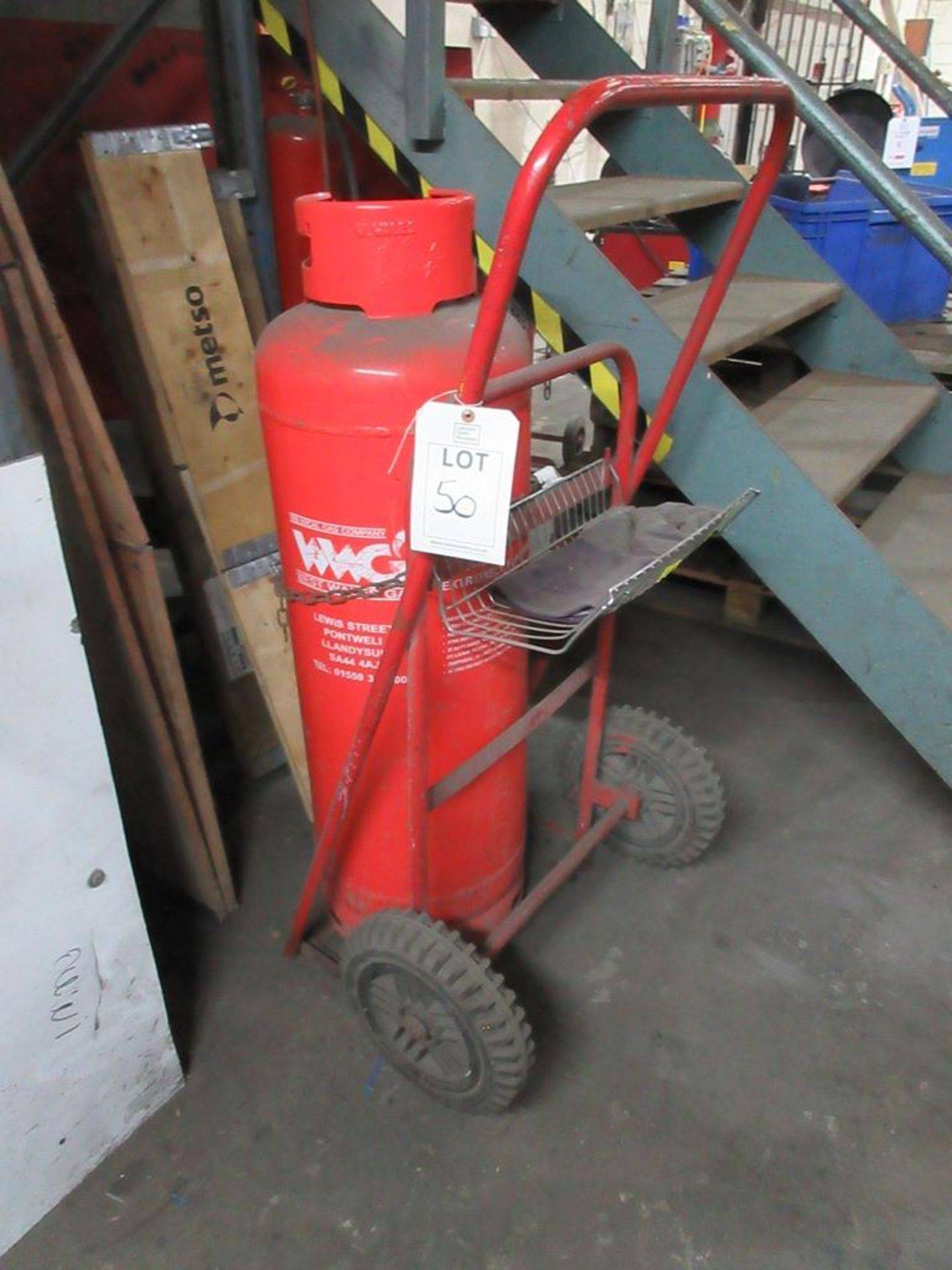 Two mobile gas bottle trollies, one single and one double capacity (gas bottled not included) - Image 2 of 3