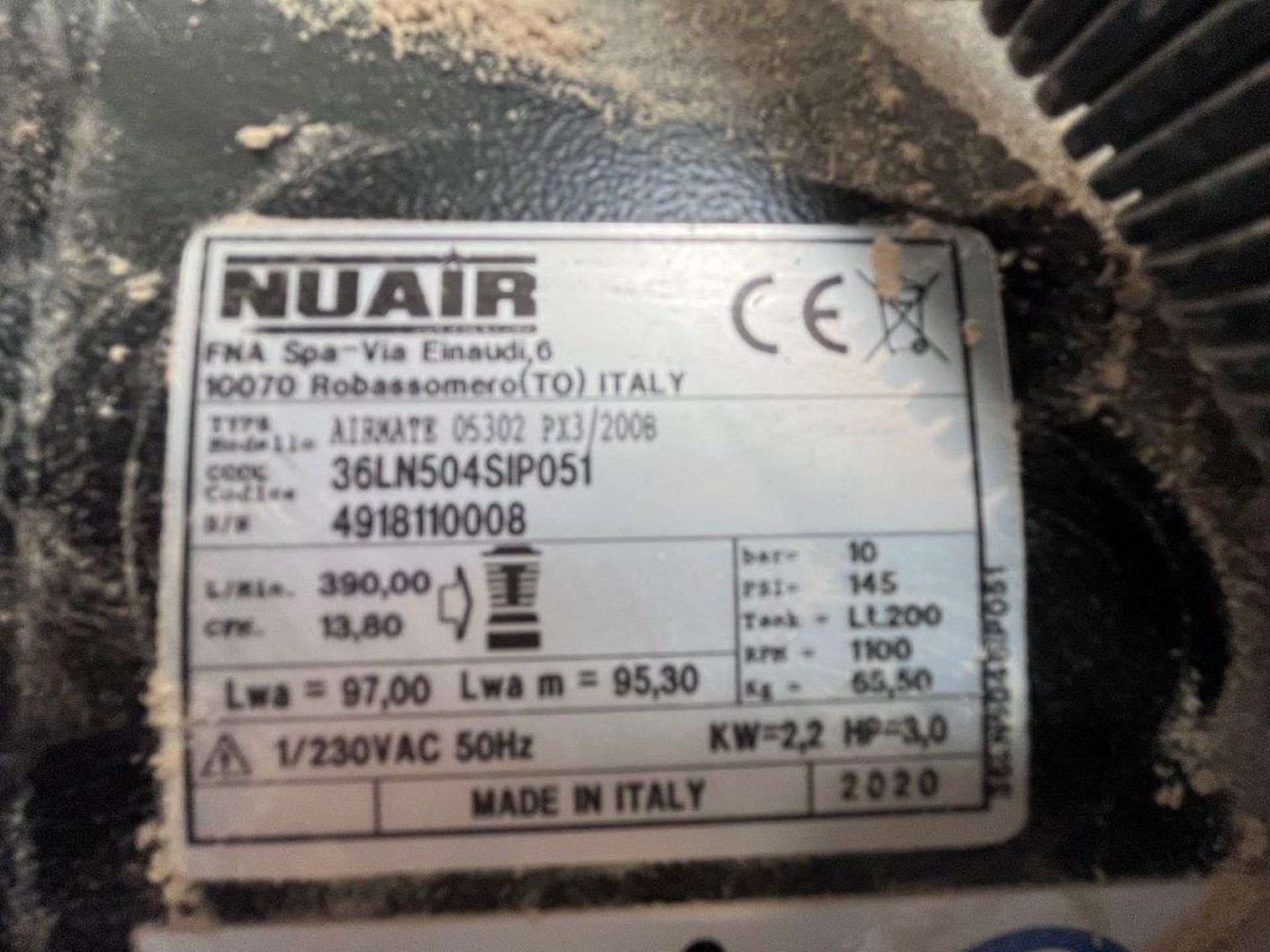 2020 Nuair Airmate DX3/200B air compressor - Image 3 of 4