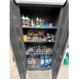 Silverline 6 ft. steel 2-door cabinet with contents of assorted adhesive, screws, sand paper and