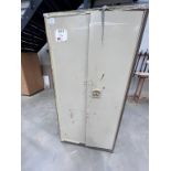 Steel 6 ft. 2-door cabinet and a wooden 5 ft. 2-door cabinet