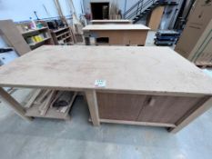 Wooden workbench, 244cm x 115cm