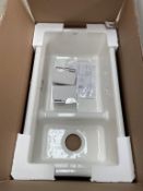 Kohler model 6625-0 white enamelled cast iron sink unit 1.5 bowl, size 33 x 18.75 with strainer