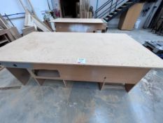 Wooden workbench, 244cm x 122cm