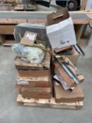 3 pallets of assorted kitchen fixings, plumbing, extraction unit and taps.