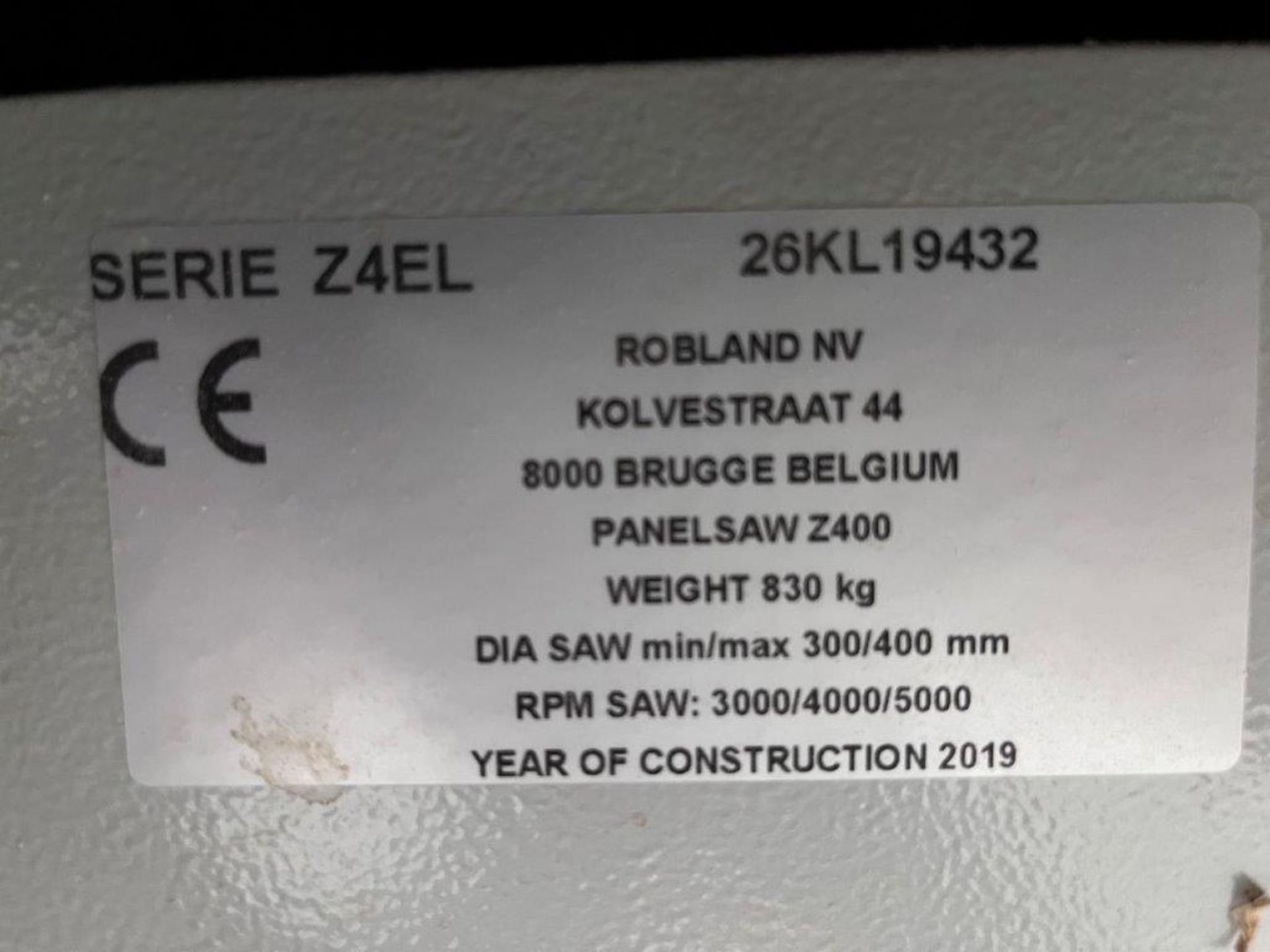 2019 Robland Z400-EL panel saw - Image 6 of 7