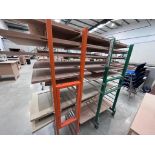 2 x mobile paint drying racks with contents