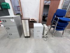 Steel 3-drawer filing cabinet, steel 3-drawer filing cabinet, Bisley 15-drawer cabinet, Kingfisher
