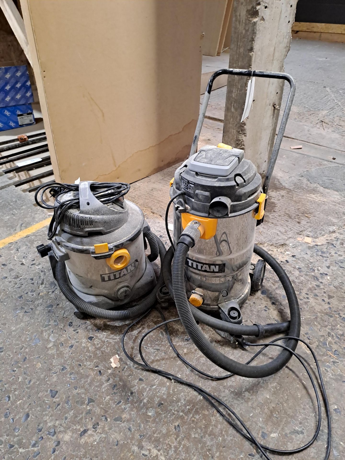 2 x Various Titan wet/dry vacuum cleaners, both 240v - Image 2 of 5
