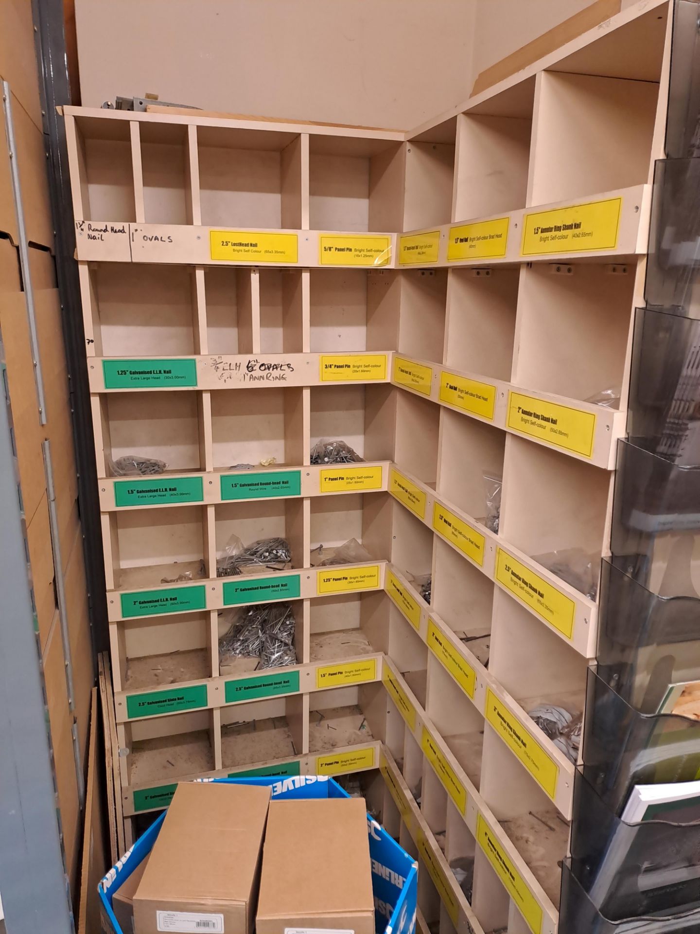 Remaining shop stock contents to include tools, solvents, handrail accessories, screws, nails - Image 13 of 15