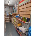 Remaining shop stock contents to include tools, solvents, handrail accessories, screws, nails