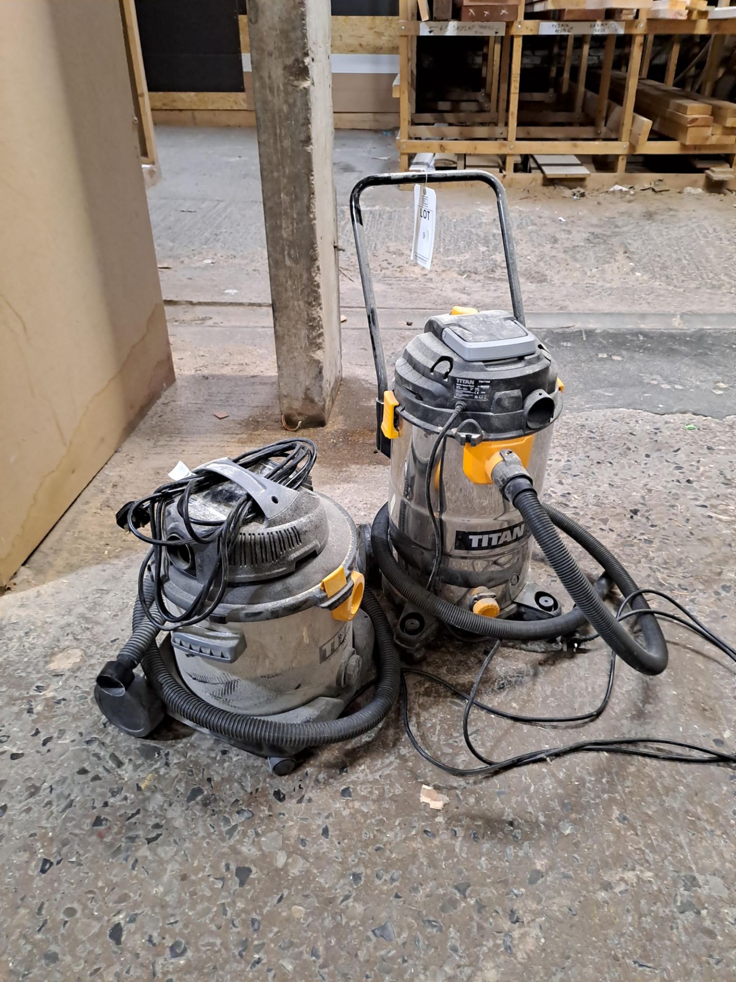 2 x Various Titan wet/dry vacuum cleaners, both 240v