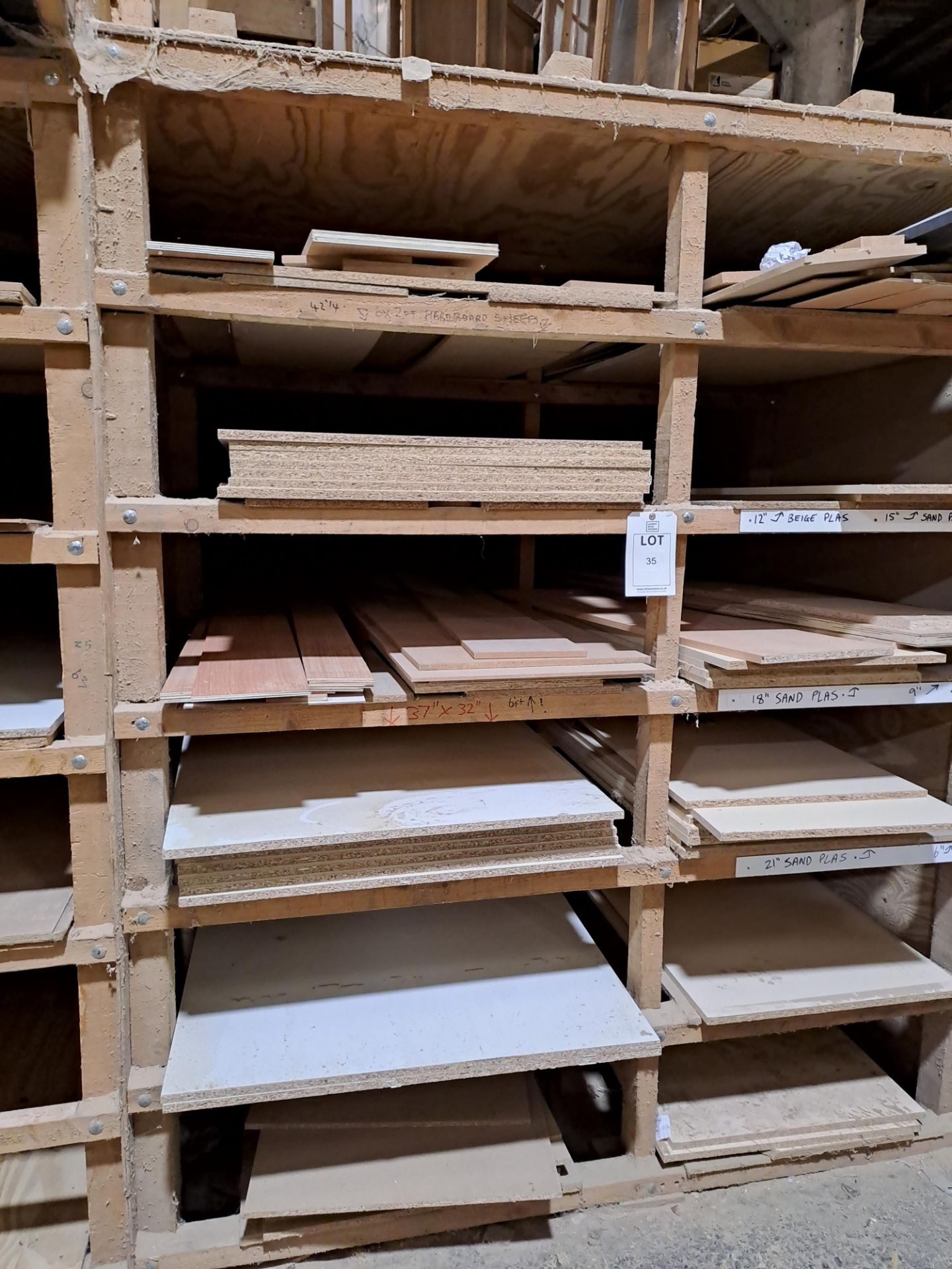 Quantity of various hardboard sheets, to 1 x rack (Racks excluded) Please ensure sufficient resource - Image 2 of 5