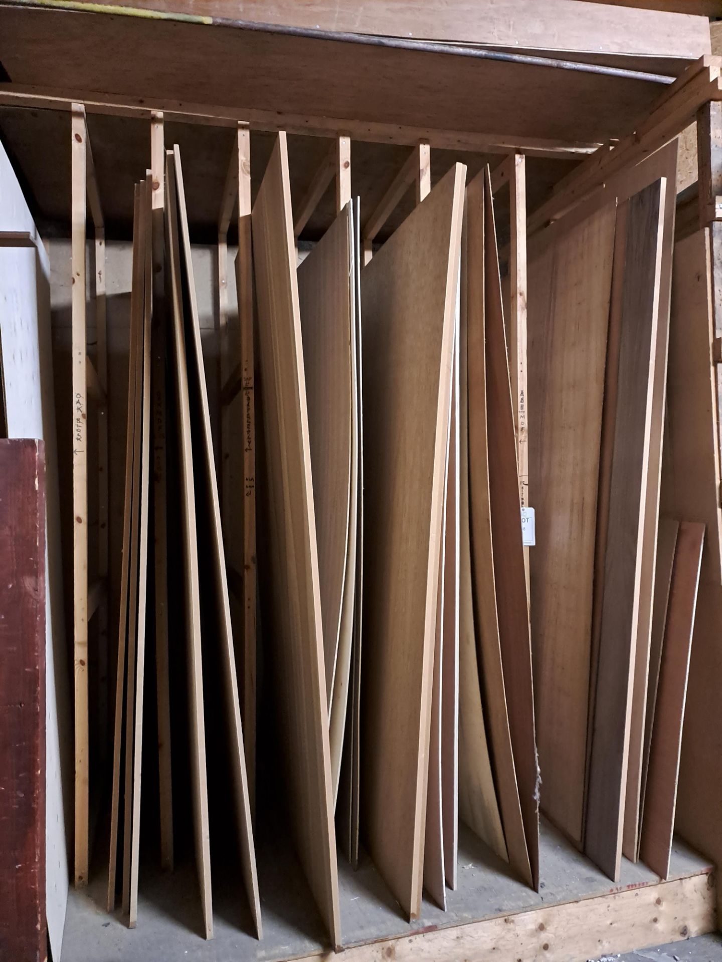 Quantity of various MDF sheet boards, plyboard sheets etc., to 1 x rack & 1 x shelf (various - Image 4 of 6