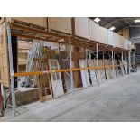 Approx. 13 Bays of low level heavy duty pallet racking, (Approx. 26 pairs of beams) (Contents