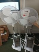 Two Belaco heaters and two freestanding fans