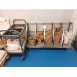 Five rack stainless steel trolley stand with stainless steel trolley unit