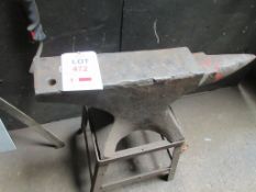 Blacksmith anvil mounted on stand