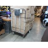 Six metal frame/timber stock transport trollies, 1200 x 900mm