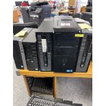 Five various computer towers including HP Pro Desk, Dell Core i7