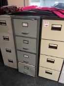 Five 4-drawer filing cabinets and 1 x 2-drawer filing cabinet - excluding contents