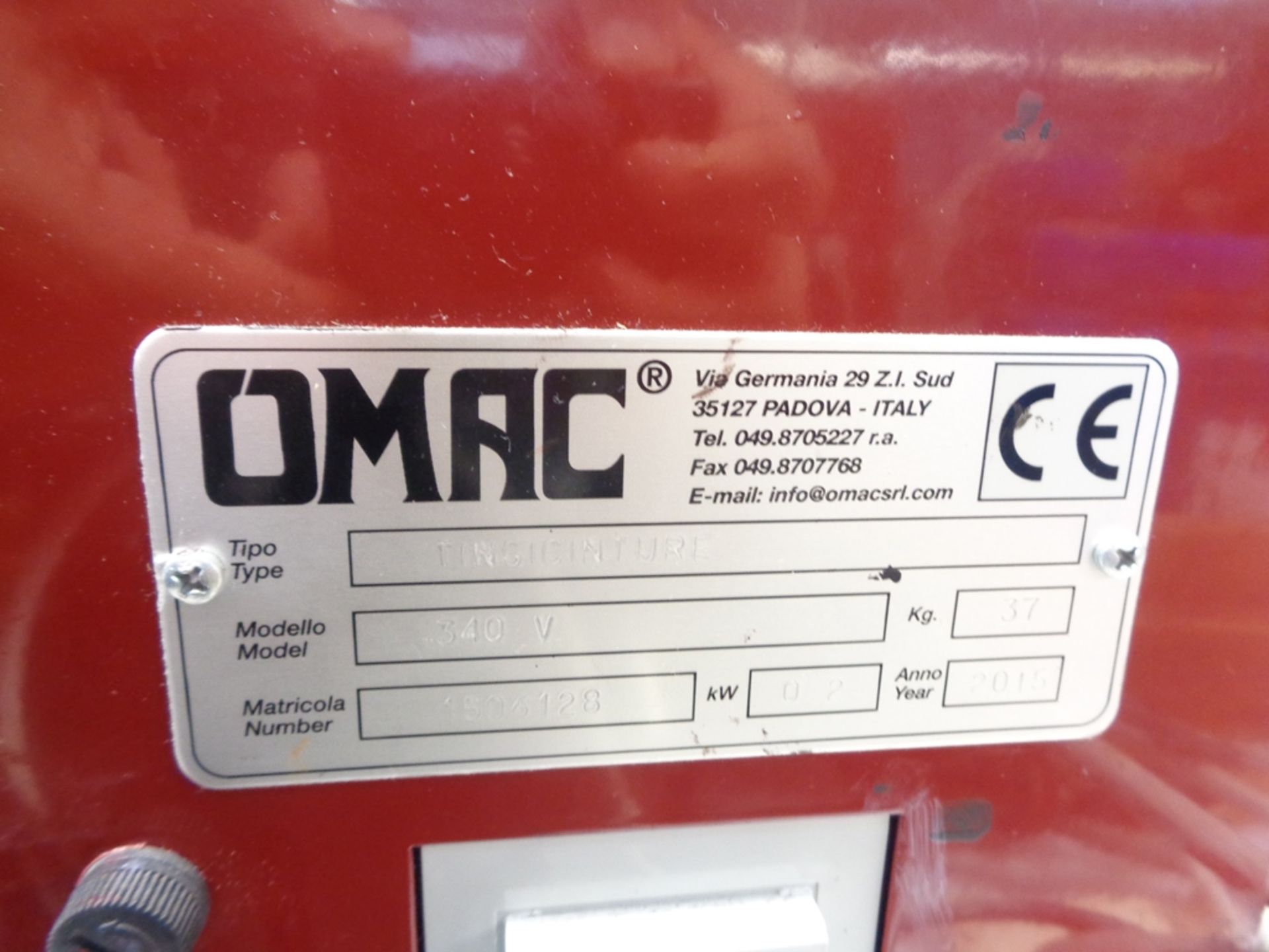 OMAC 340V Tingicintire edge drying machine, serial no. 1506128 (2015) - Image 3 of 4