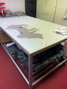 Metal frame plastic top cutting table, 96" x 48" x 36"