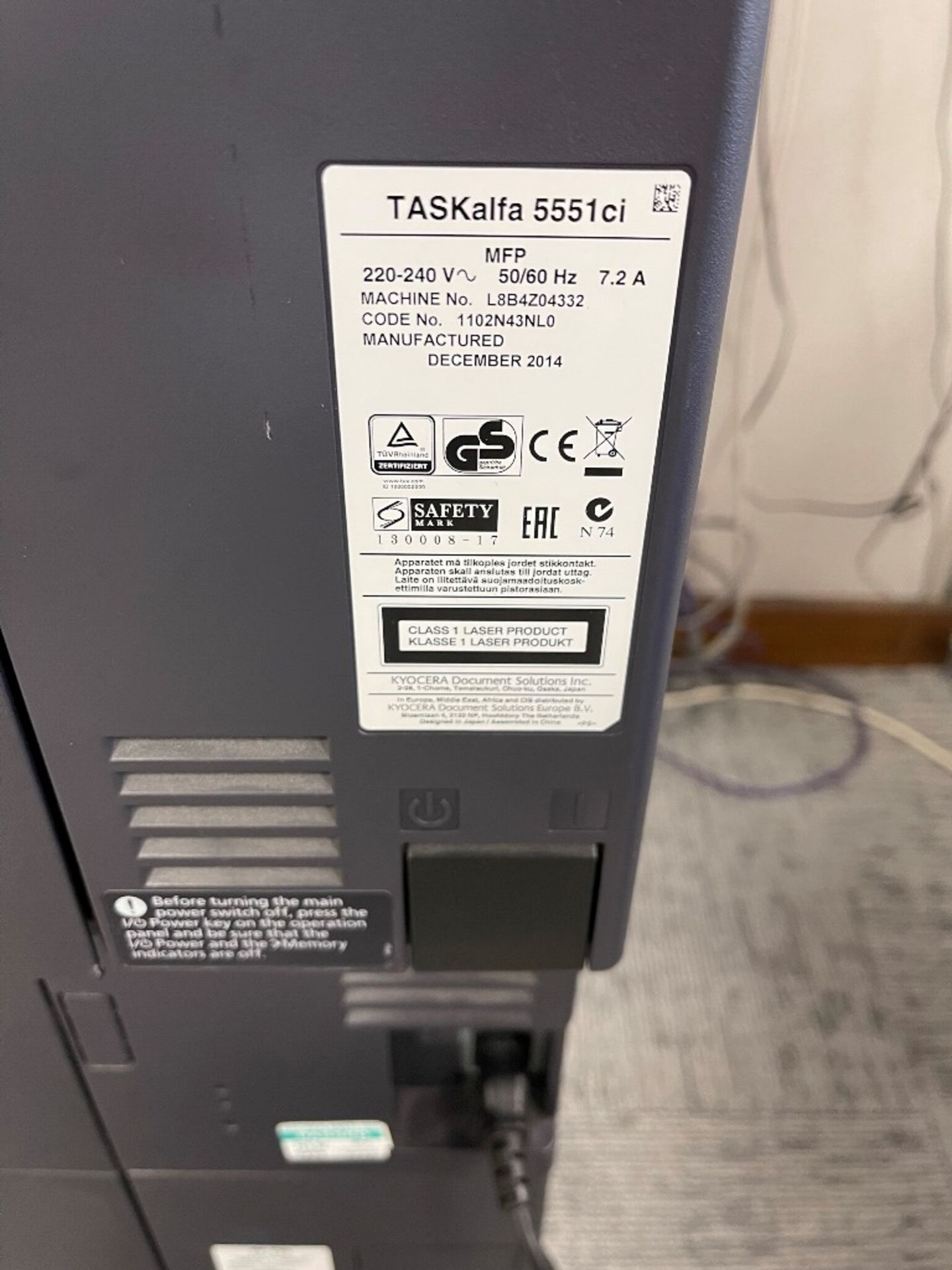 Kyocera Taskalfa 5551ci photocopier & collator - Image 3 of 3