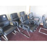 Four chrome frame leatherette meeting armchairs