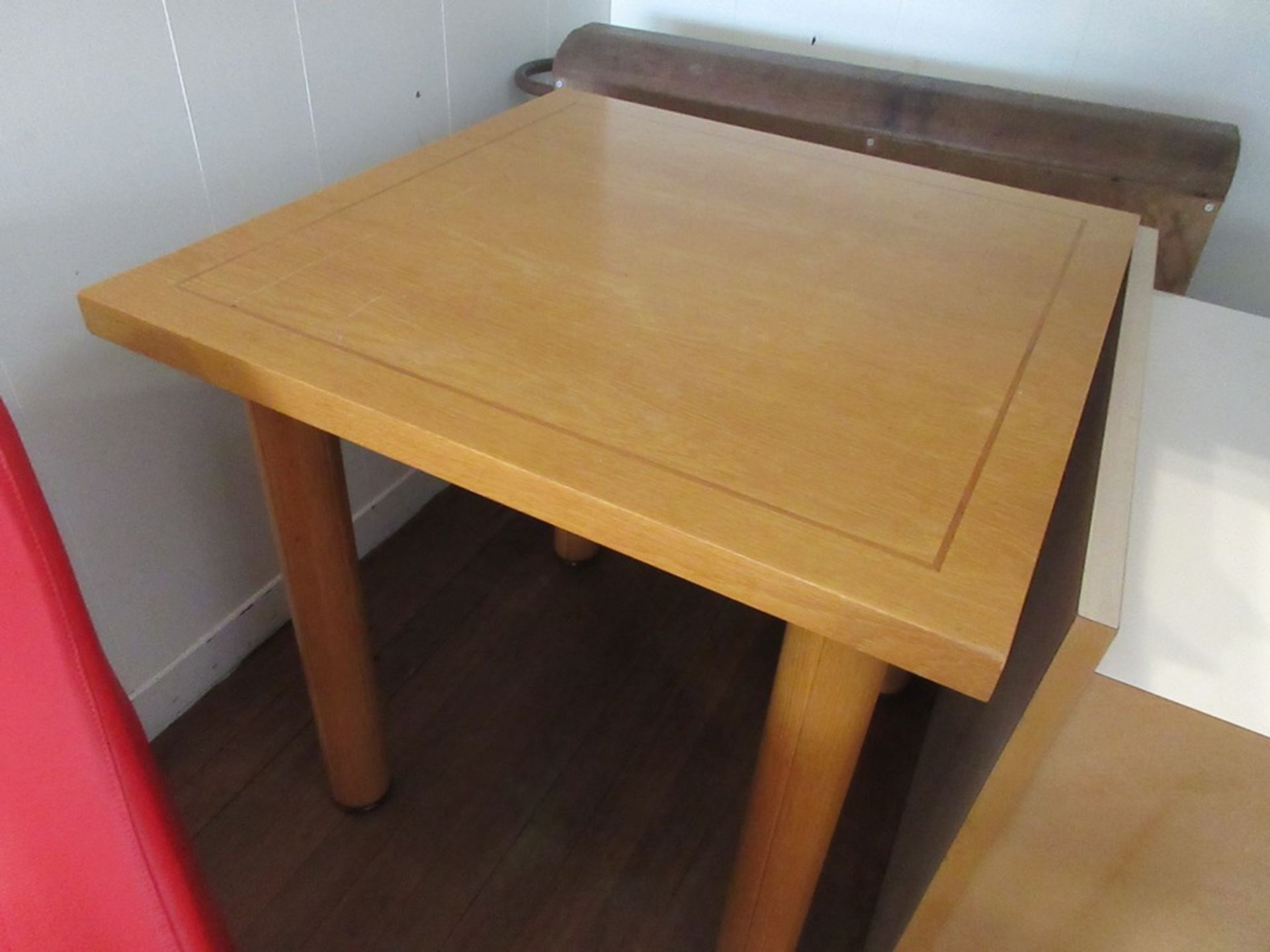 Two light wood effect tables, 1.7m x 900mm (excluding contents) and one wood effect table 750 x - Image 3 of 4