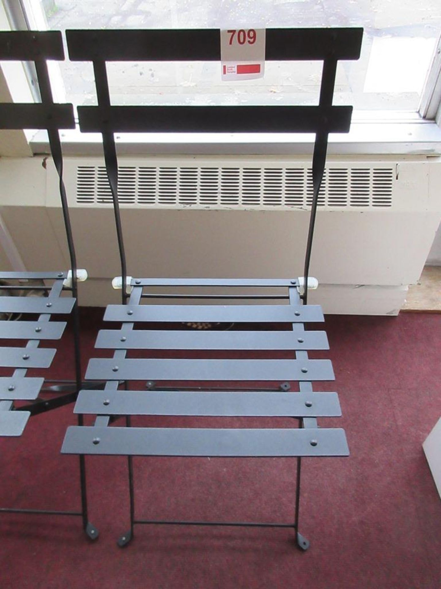 Four metal slatted folding chairs - Image 2 of 3